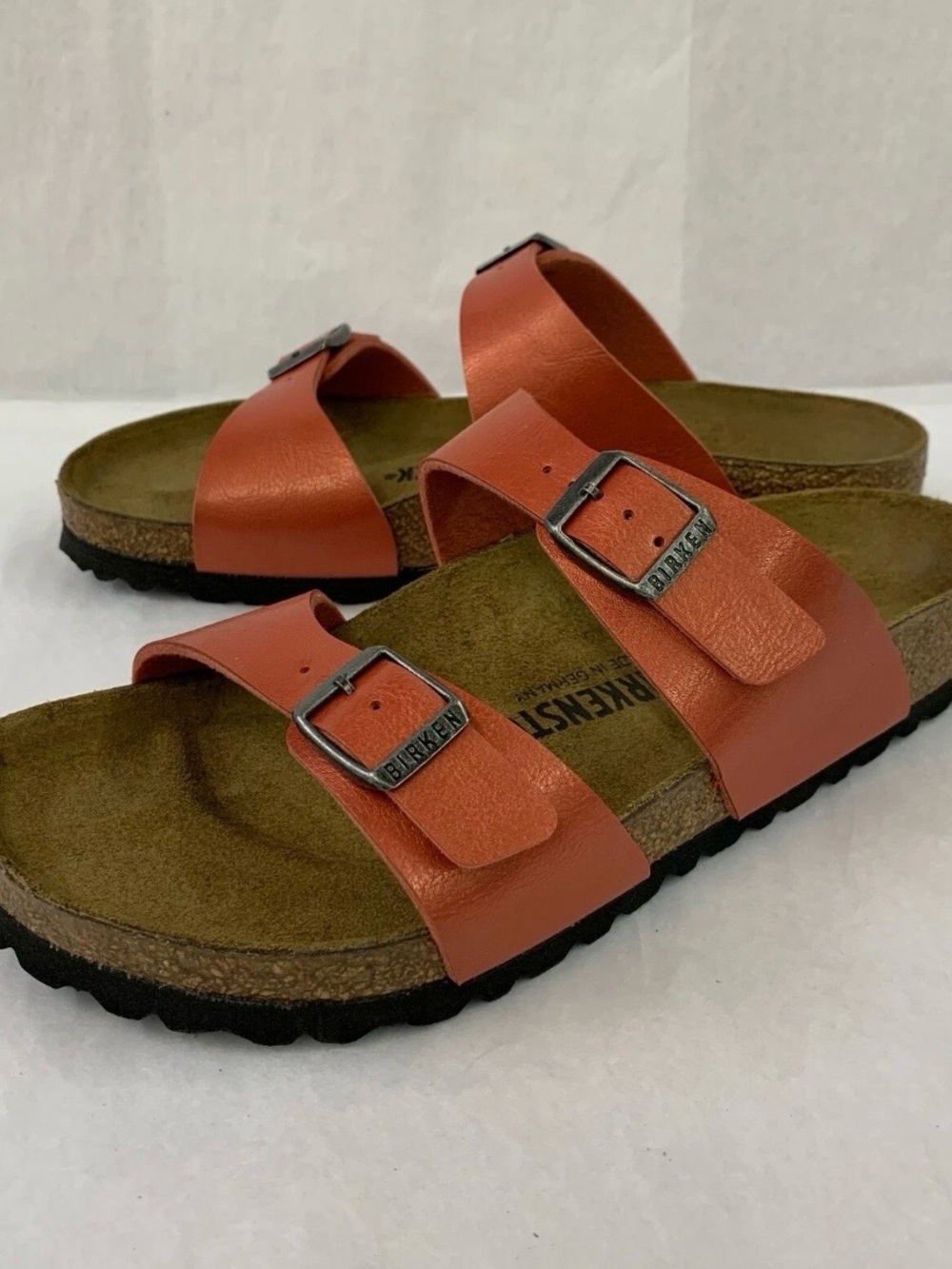 Birkenstock 💅 Sydney Graceful Mars Red Birko-Flor Sandals Slides Size 38 7 7.5 - Picture 7 of 7
